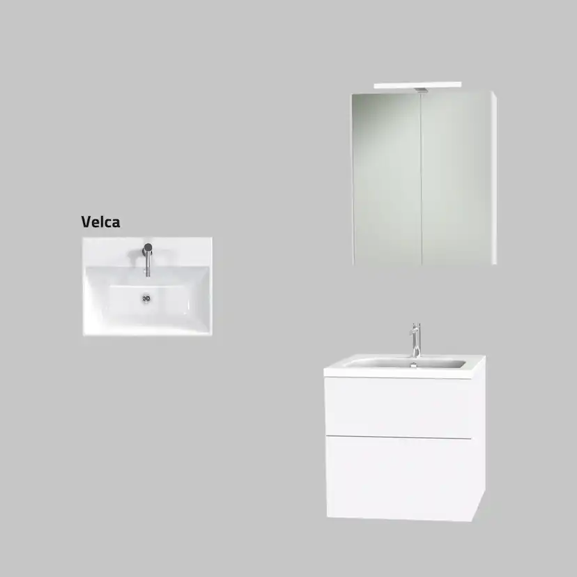 Möbelpaket Miller Badrum New York 600 med Tvättställ och Spegelskåp