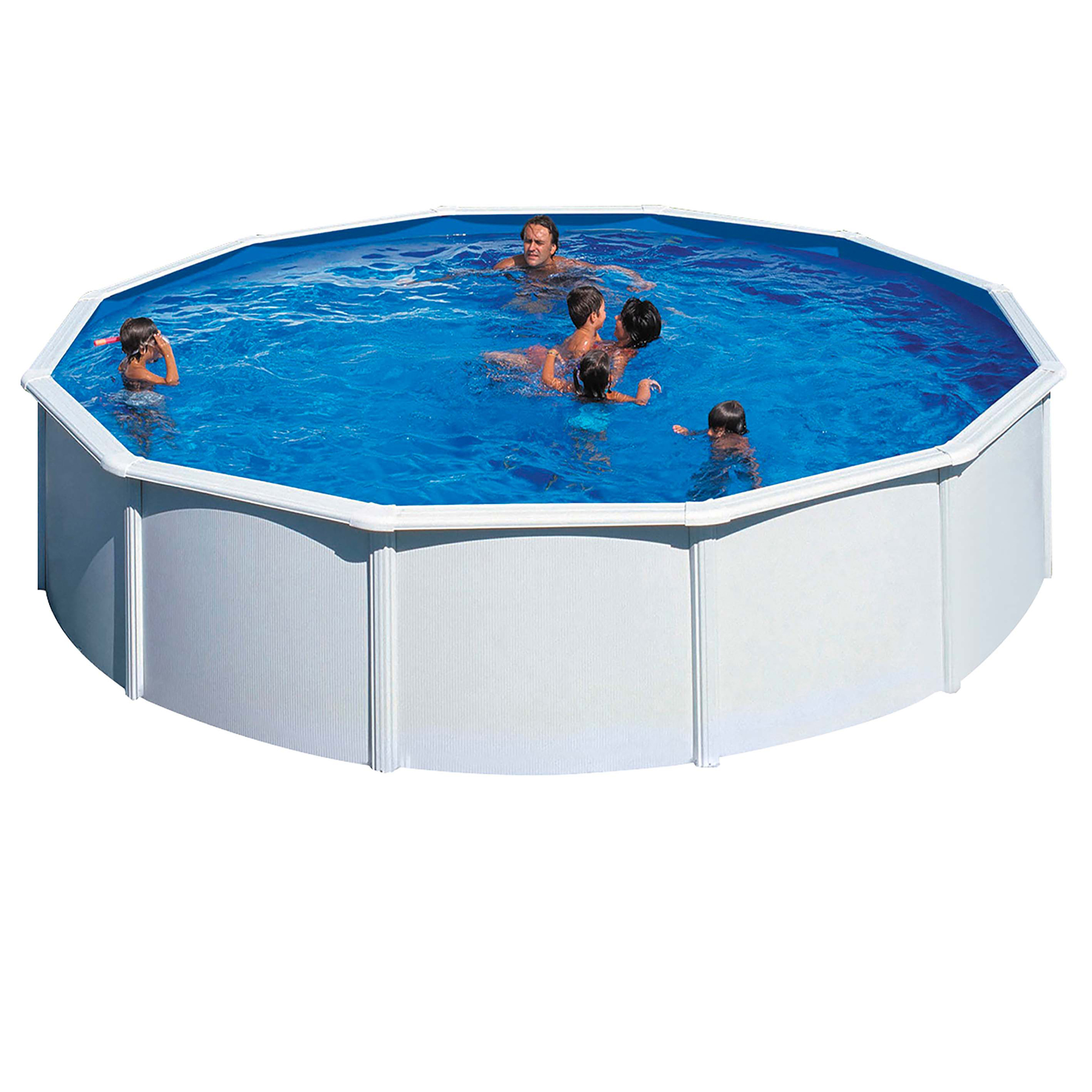 Basic Pool Rund Ø550 x 120 cm, Vit Ø550 cm, Djup: 120 cm, Färg:  Vit