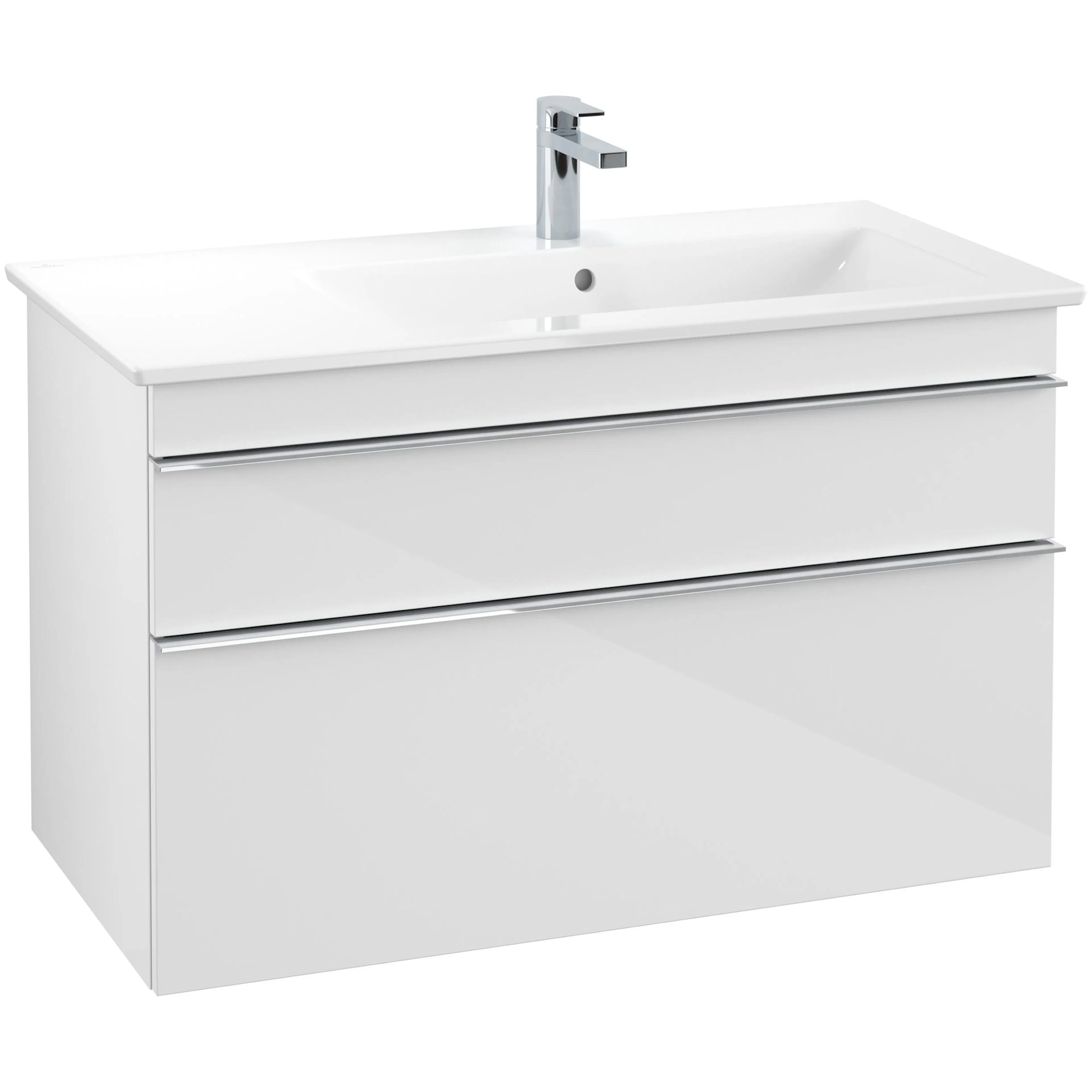 Tvättställsskåp Villeroy & Boch Venticello 95 cm med  2 Lådor för Ocentrerat Skåpstvättställ