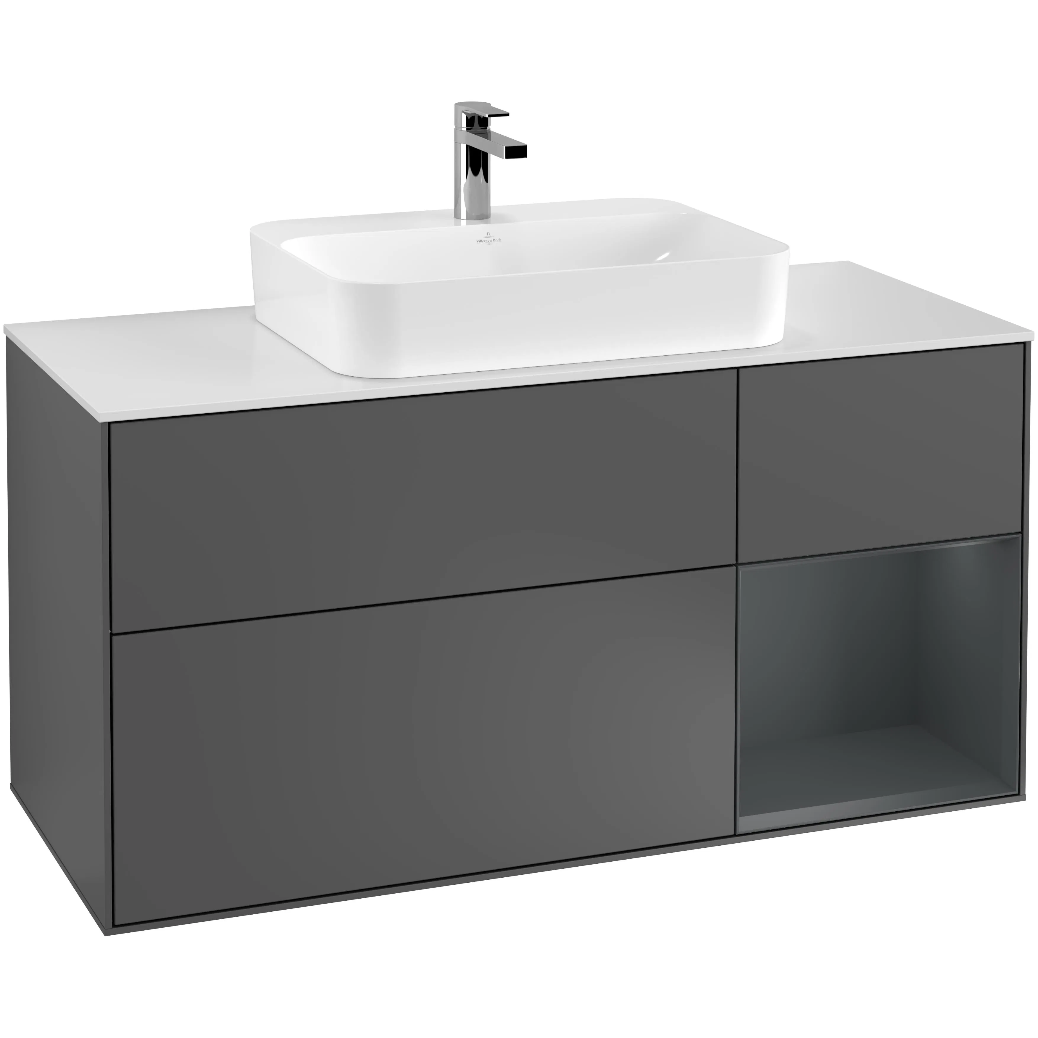 Tvättställsskåp Villeroy & Boch Finion med 3 Lådor Hylla och Bänkskiva för Ytmonterat Tvättställ