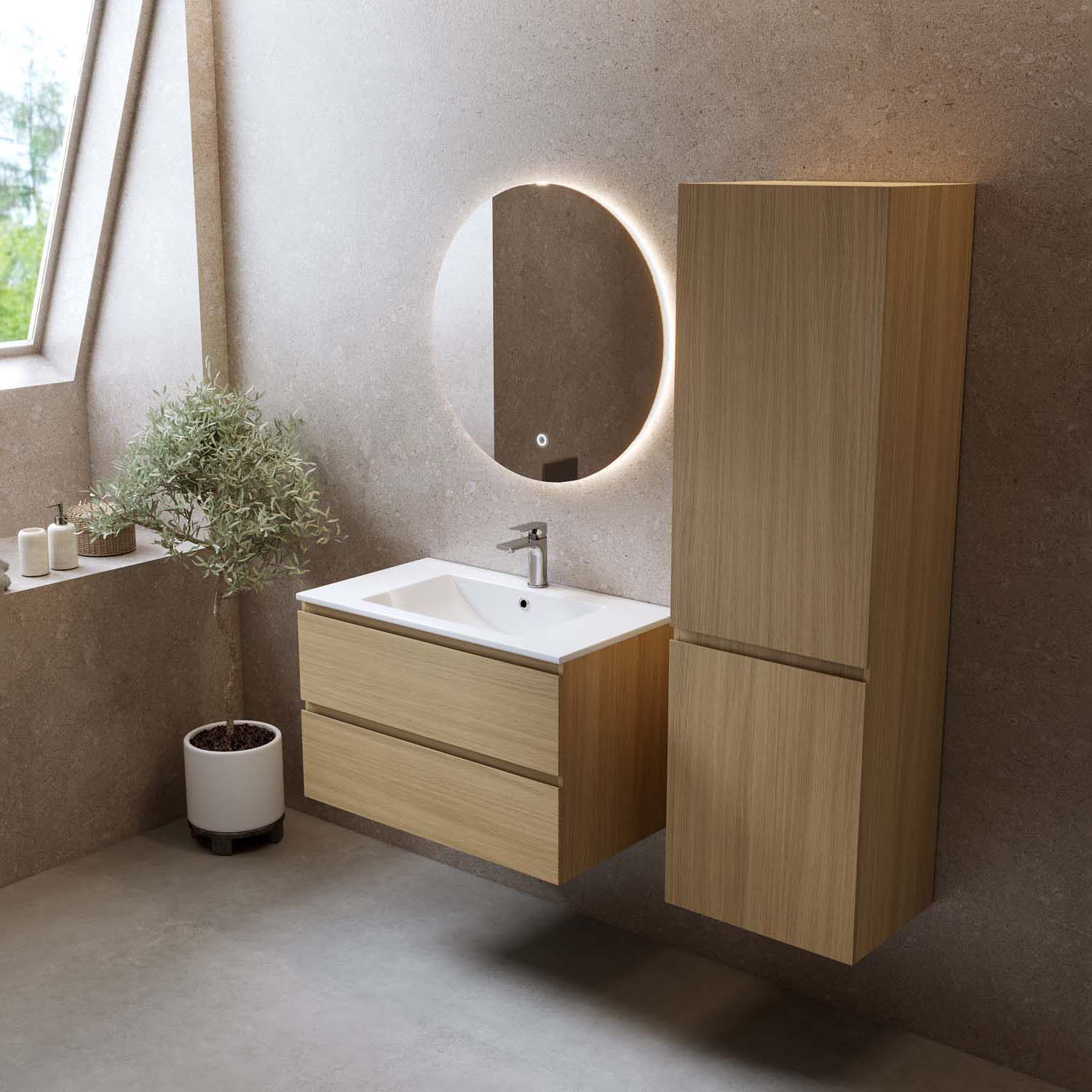 Tvättställsskåp Bathlife Eufori Ljus Ek
