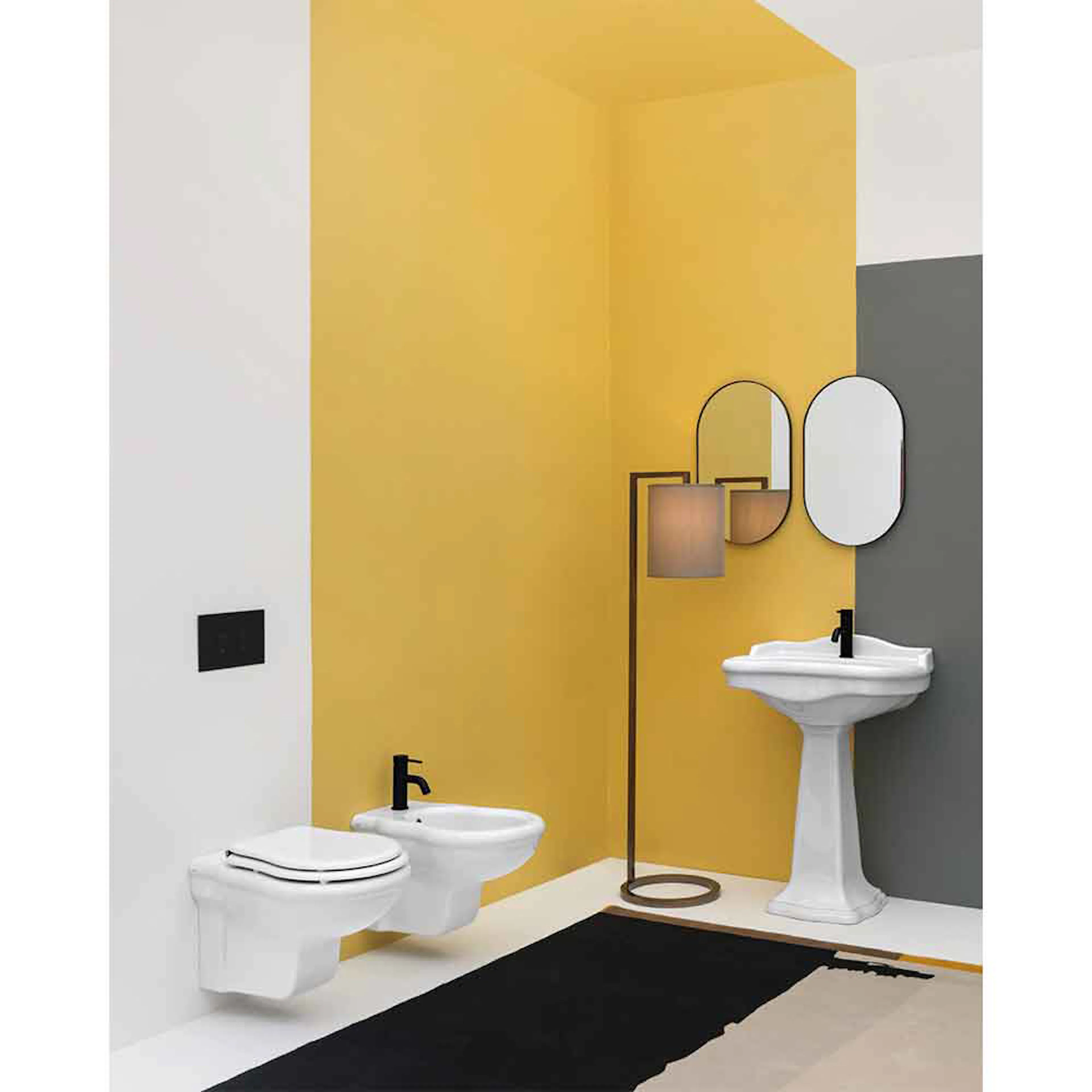 Tvättställ Lavabo Contea Retro med Pelare