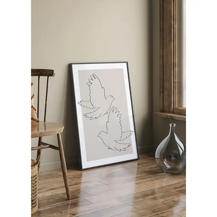 Poster Gallerix Doves Line Drawing