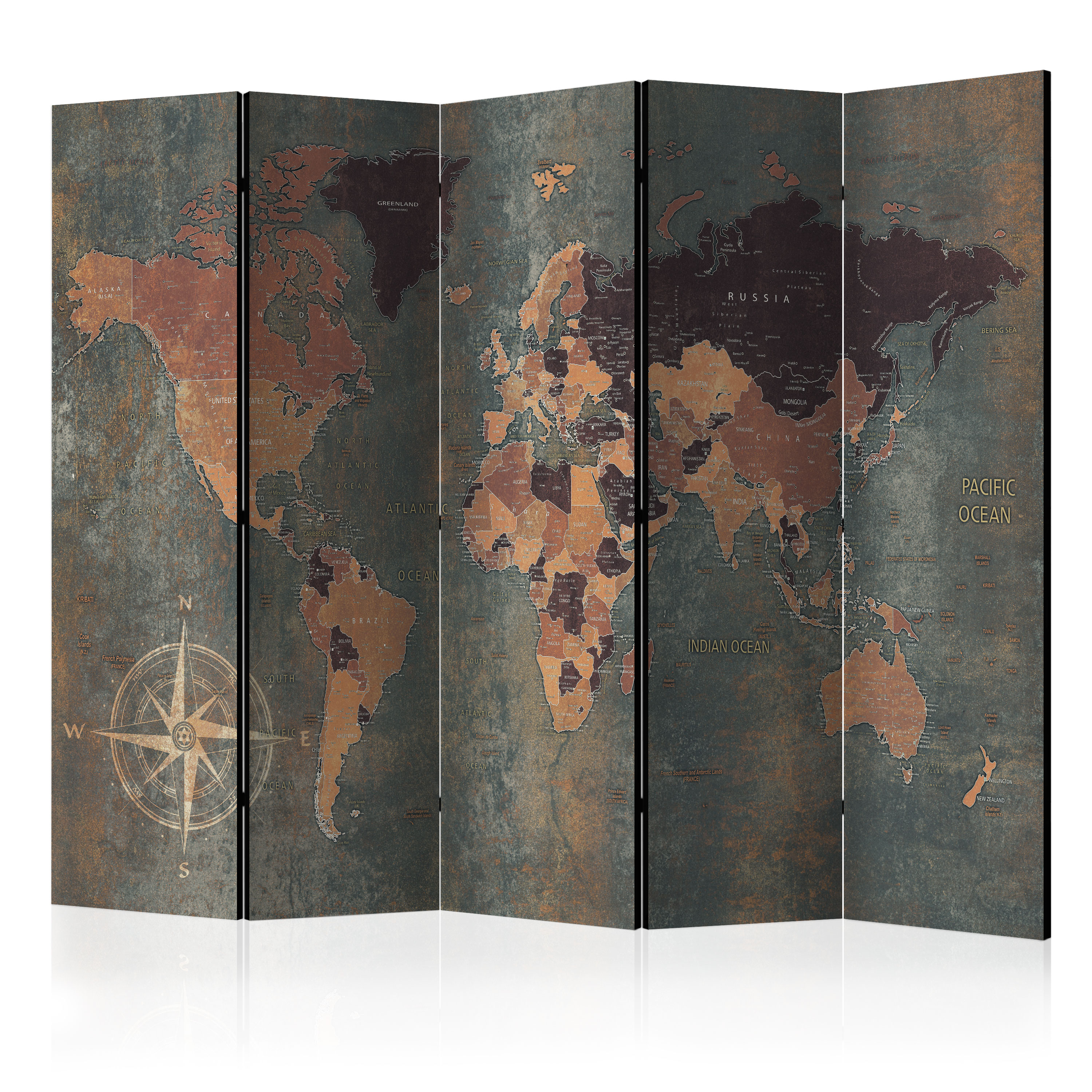 Rumsavdelare Arkiio Map in Browns and Greys 225x172 cm