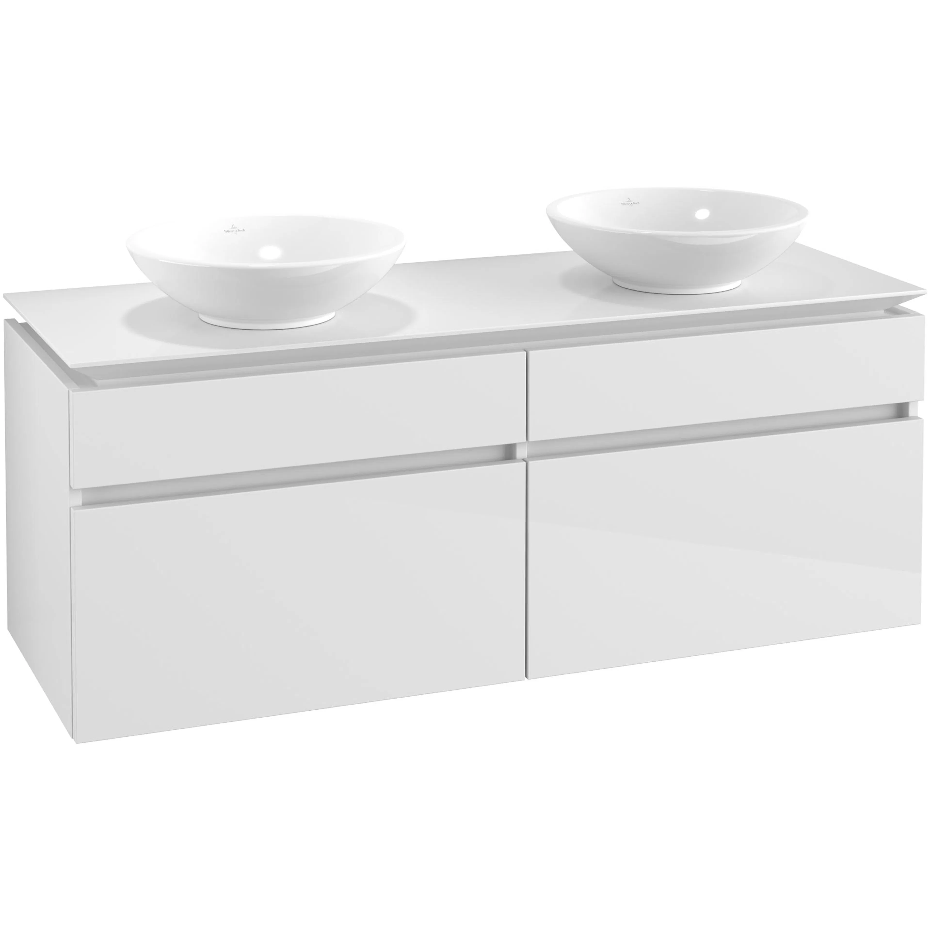 Tvättställsskåp Villeroy & Boch Legato 1400 med 4 Lådor för Två Ytmonterade Tvättställ
