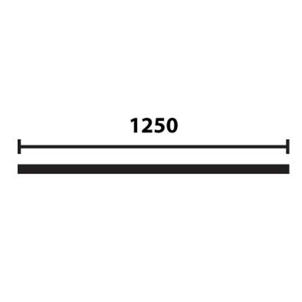 Duschsarg 125 cm Alu, Rak inkl väggfäste Silver