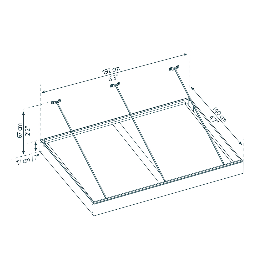 Entrétak Canopia by Palram Taurus Klar Silver 0,9 X 1,5 m