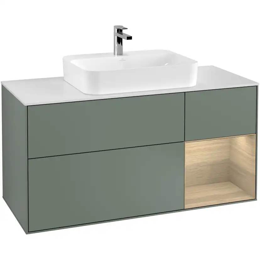 Tvättställsskåp Villeroy & Boch Finion med 3 Lådor Hylla och Bänkskiva för Ytmonterat Tvättställ