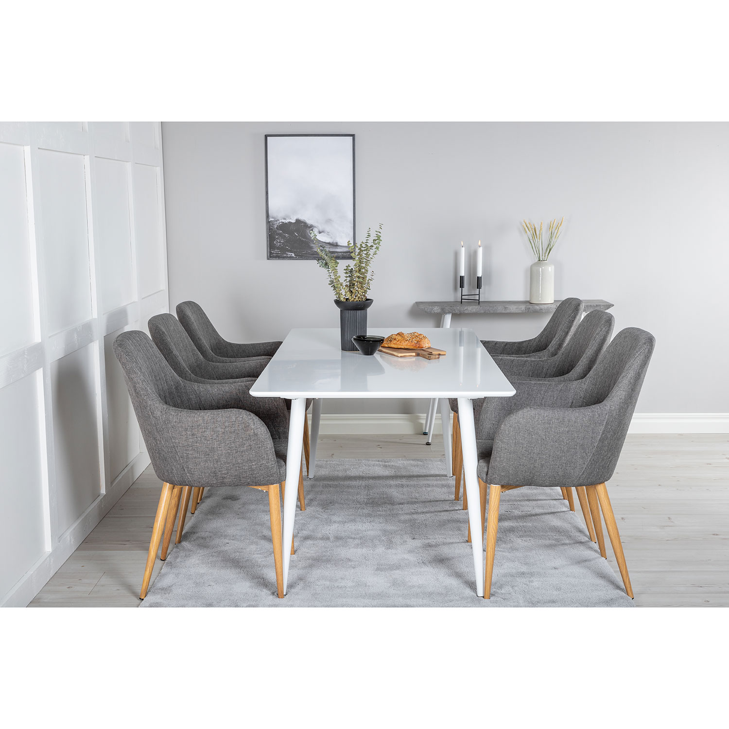 Matgrupp Venture Home Polar med 6 Comfort stolar Tyg