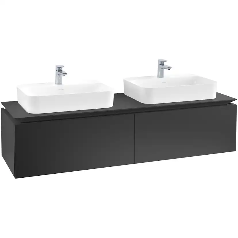 Tvättställsskåp Villeroy & Boch Legato Kompakt 1600 med 2 Lådor för Två Ytmonterade Tvättställ från Finion & Memento