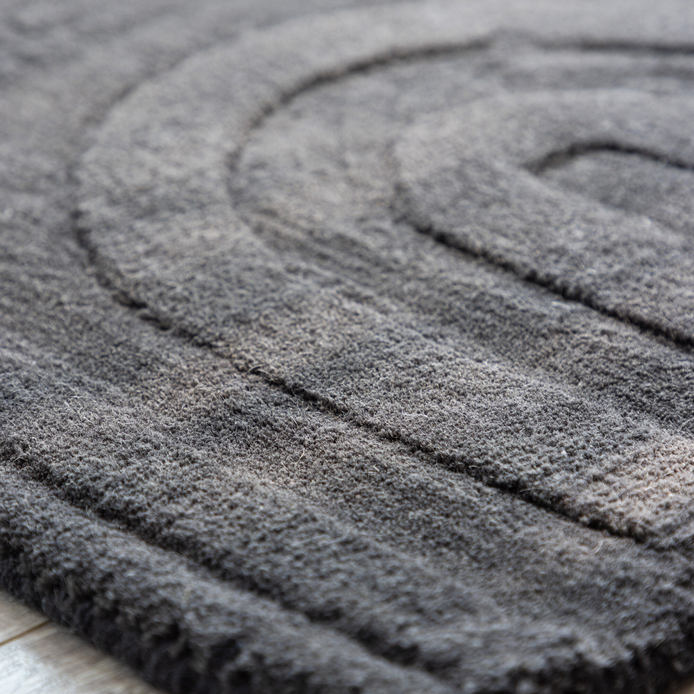 Nora Wool - 50*80-Rectangular-Charcoal Mörkgrå