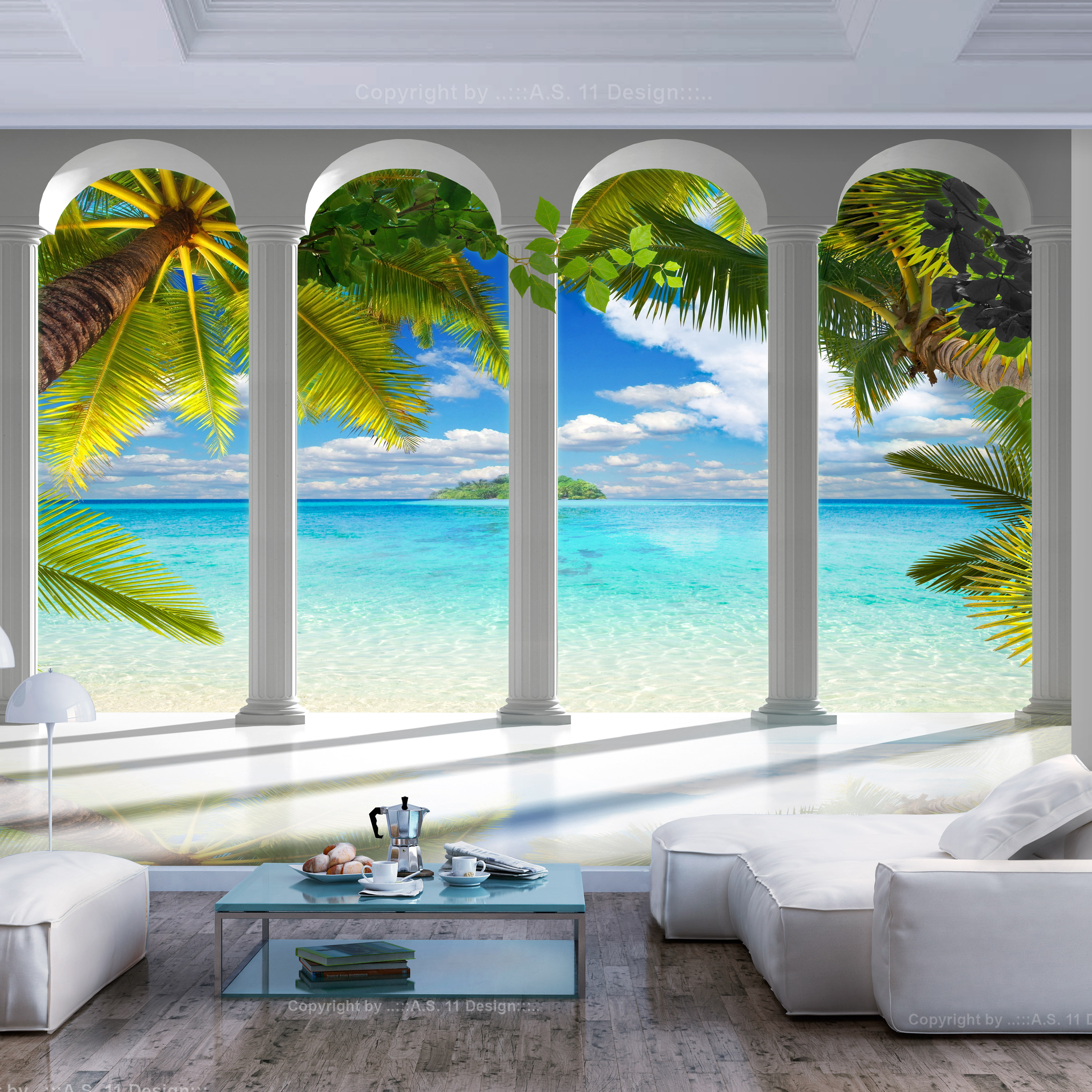Fototapet Arkiio Sea Behind Columns