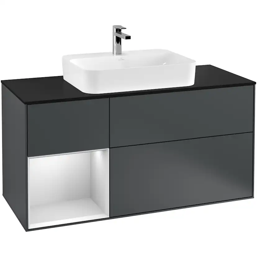 Tvättställsskåp Villeroy & Boch Finion med 3 Lådor Hylla och Bänkskiva för Ytmonterat Tvättställ