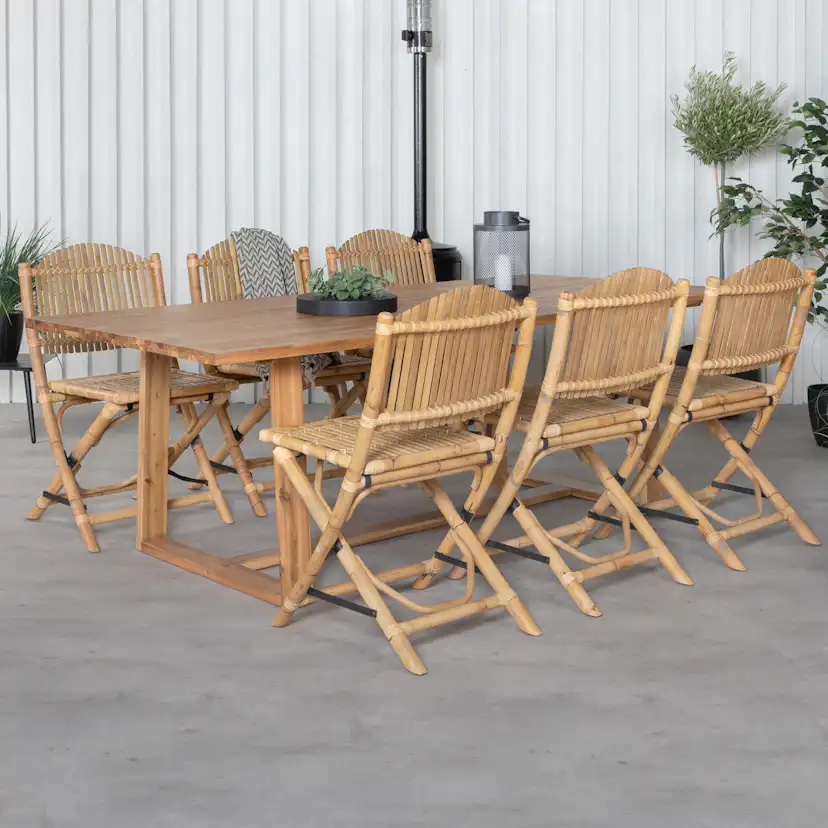 Matgrupp Venture Home Plarra med 6 Cave Matstolar
