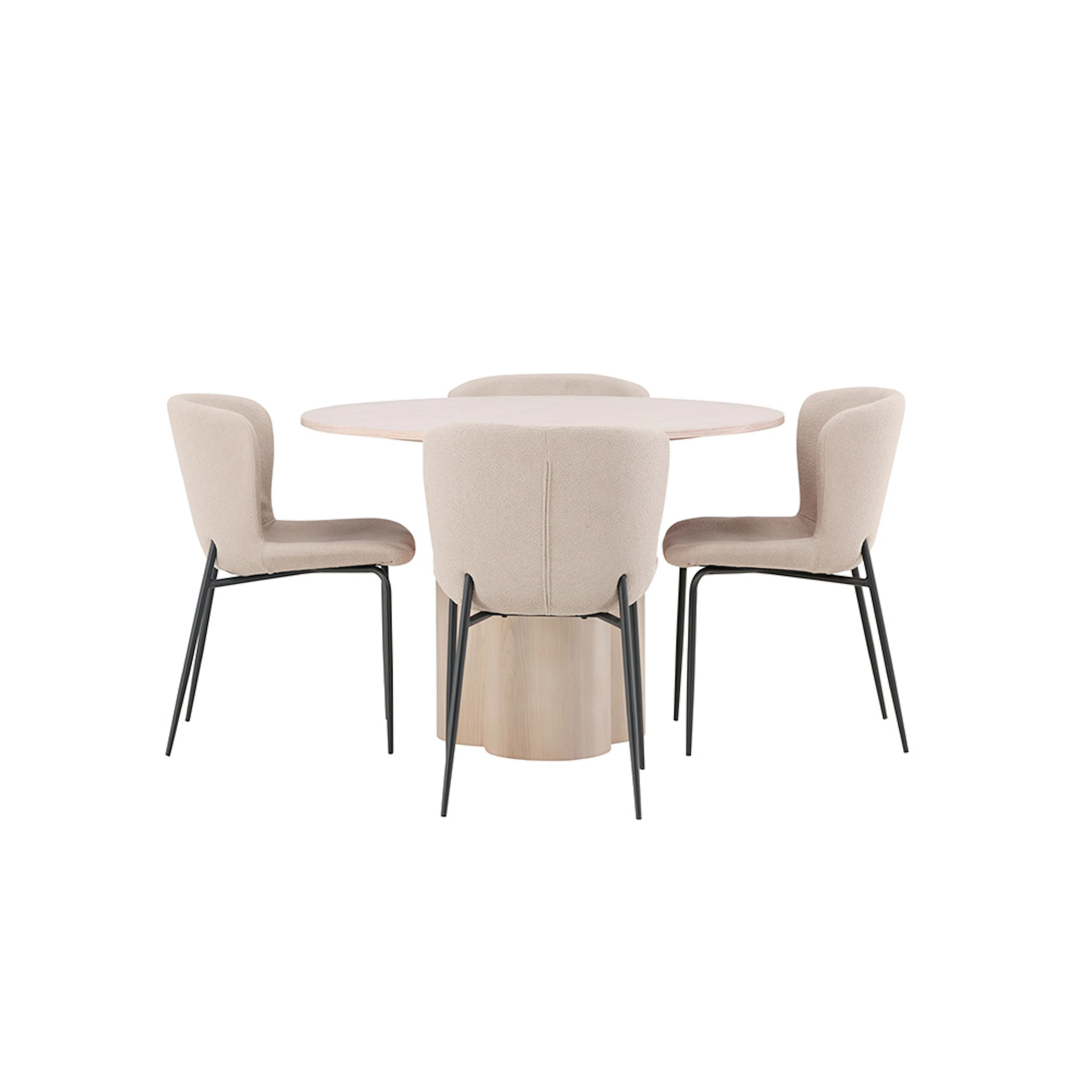 Matgrupp Venture Home Olivia med 4 Modesto Stolar Natur