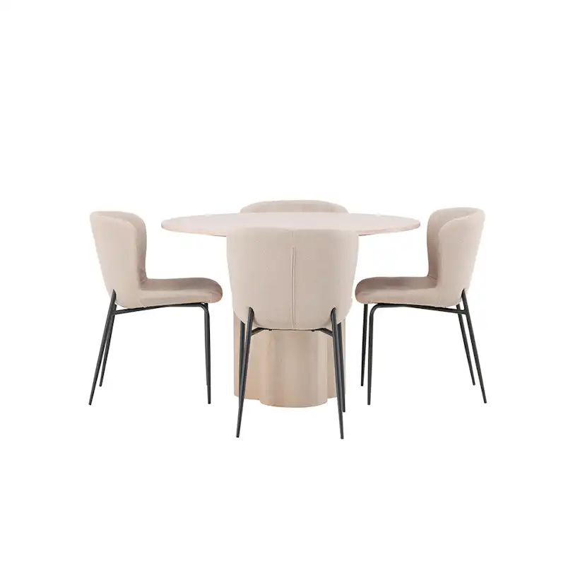 Matgrupp Venture Home Olivia med 4 Modesto Stolar Natur