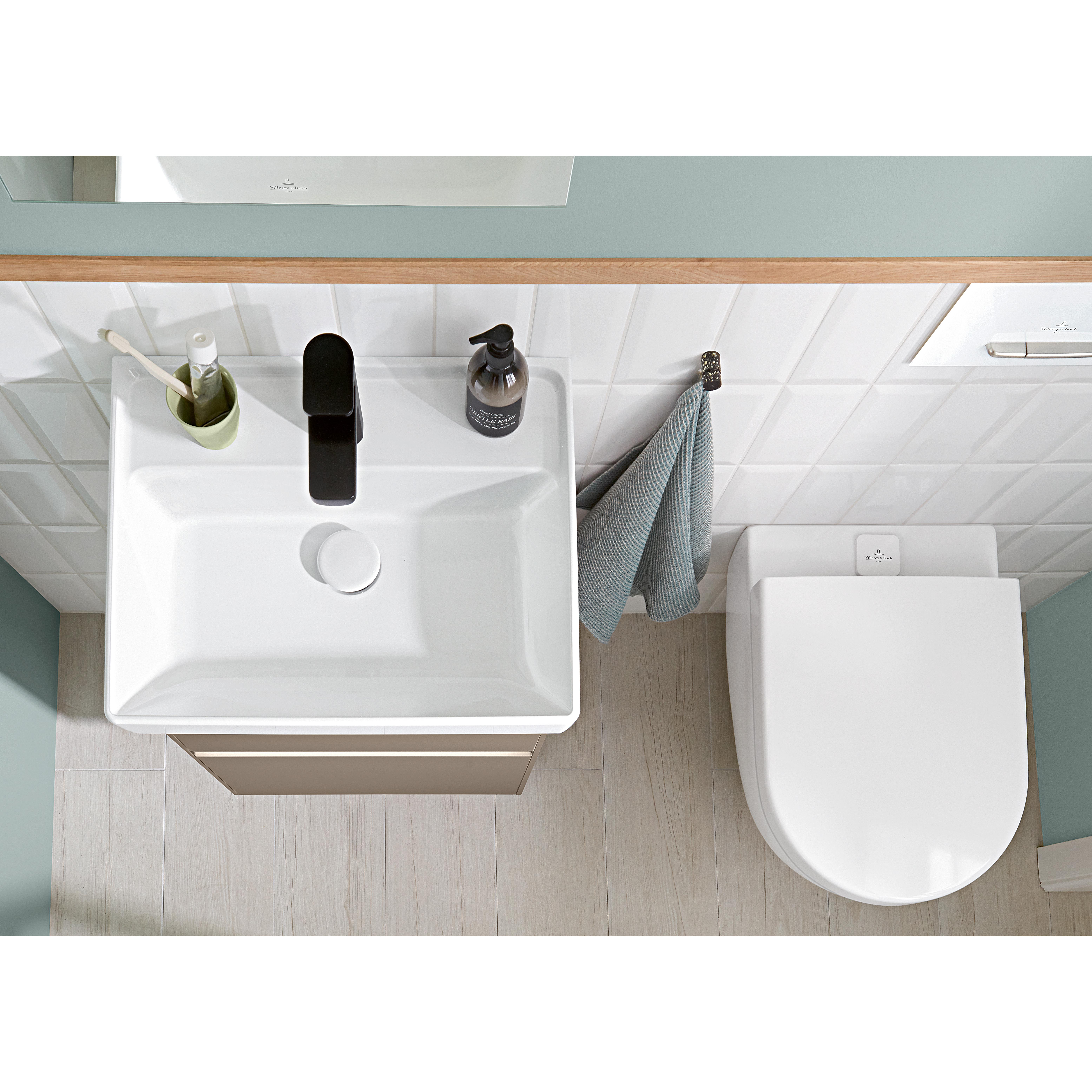 Tvättställ villeroy & Boch Collaro 433451R1 Vit Alpin CeramicPlus, Utan Bräddavlopp, 500 mm, för Enhålsblandare