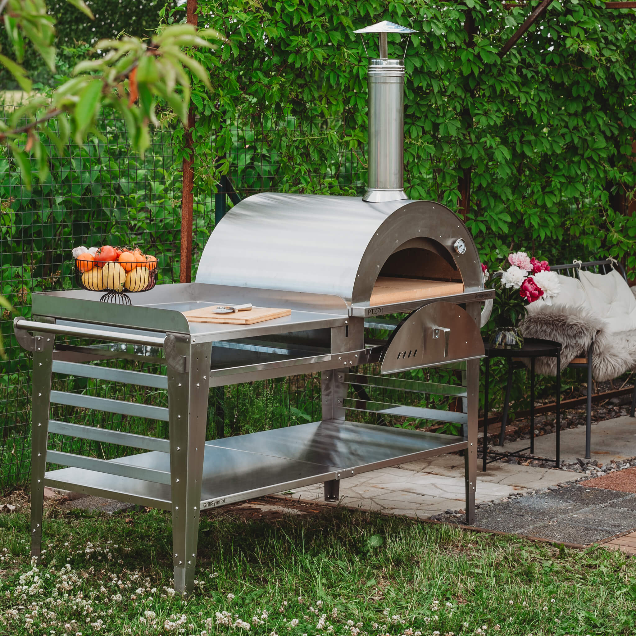 Pizzaugn GrillSymbol Pizzo med Pizzabord XL Inox