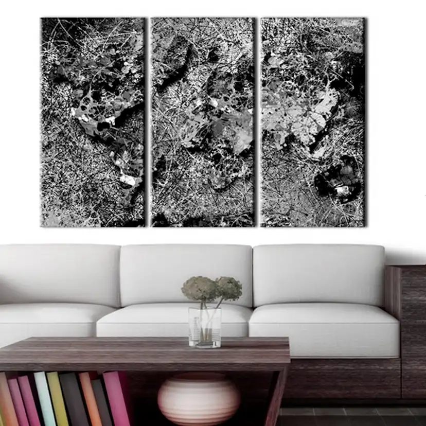 Tavla Arkiio World Map Grey Thread