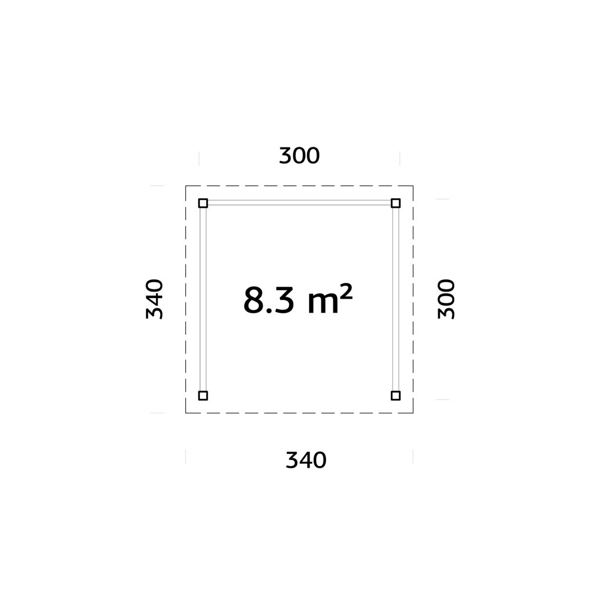 Paviljong Palmako Lenna 8,3 m2 Set 301