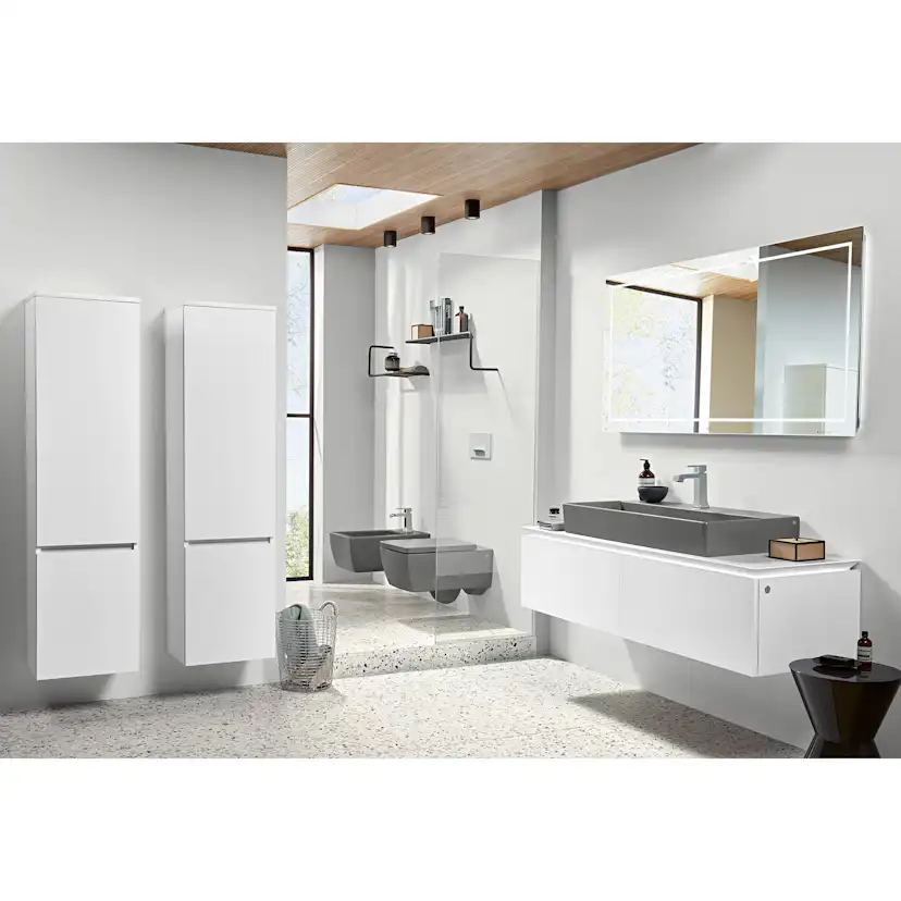 Tvättställ villeroy & Boch Memento 2.0 4A22CGI4 Graphite CeramicPlus, Utan Bräddavlopp, 1200 mm, Med 2 Blandarhål, för Två Enhålsblandare