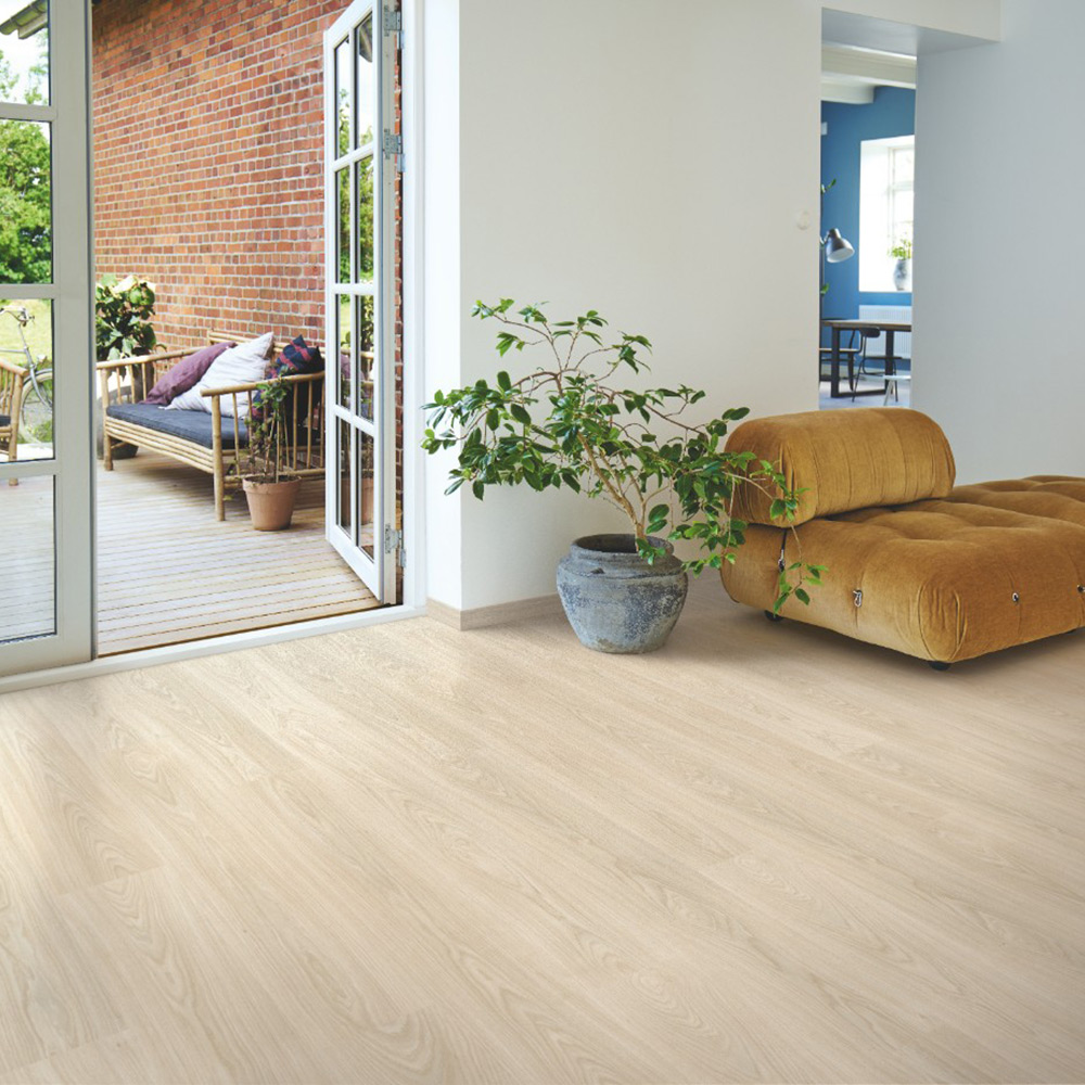Laminatgolv Pergo Perstorp Beige Sand Oak, 1-Stavs Golv med TitanX™ Advanced