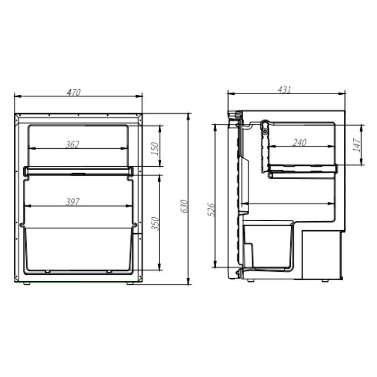 Kompressorkylskåp Frezzer Pro 65L 12/24V Svart