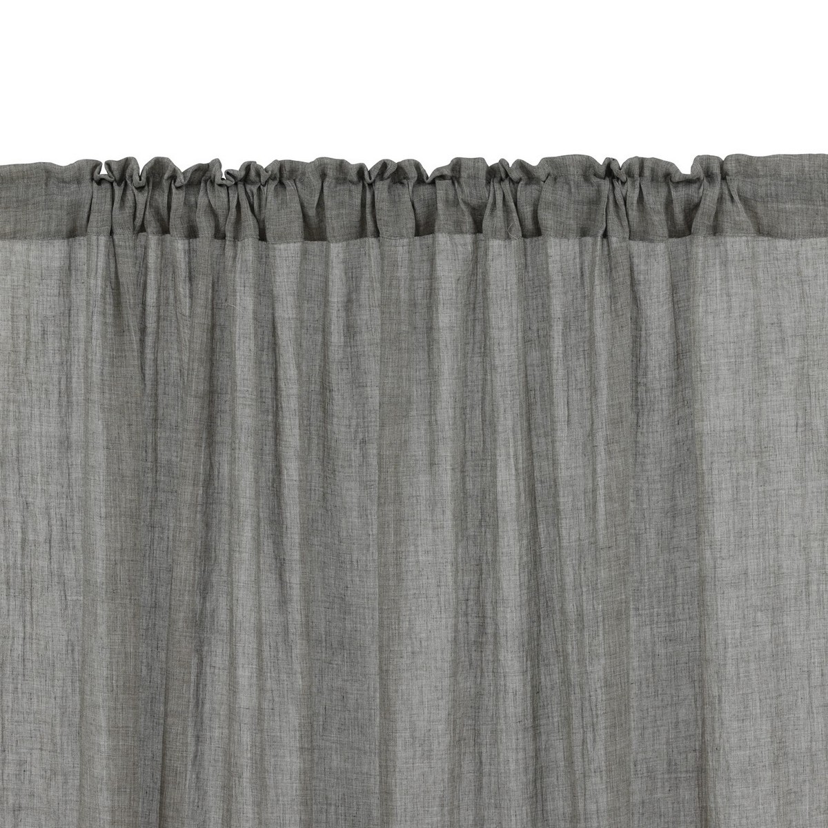 Elena Curtain Polyster/cotton - Grey - 135*240 - Channel Grå, Längd: 240 cm