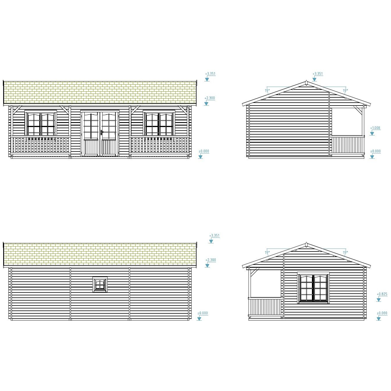 Fritidshus Palmako Sandra 38,6 m² Komplett Stuga med Altan & Sadeltak