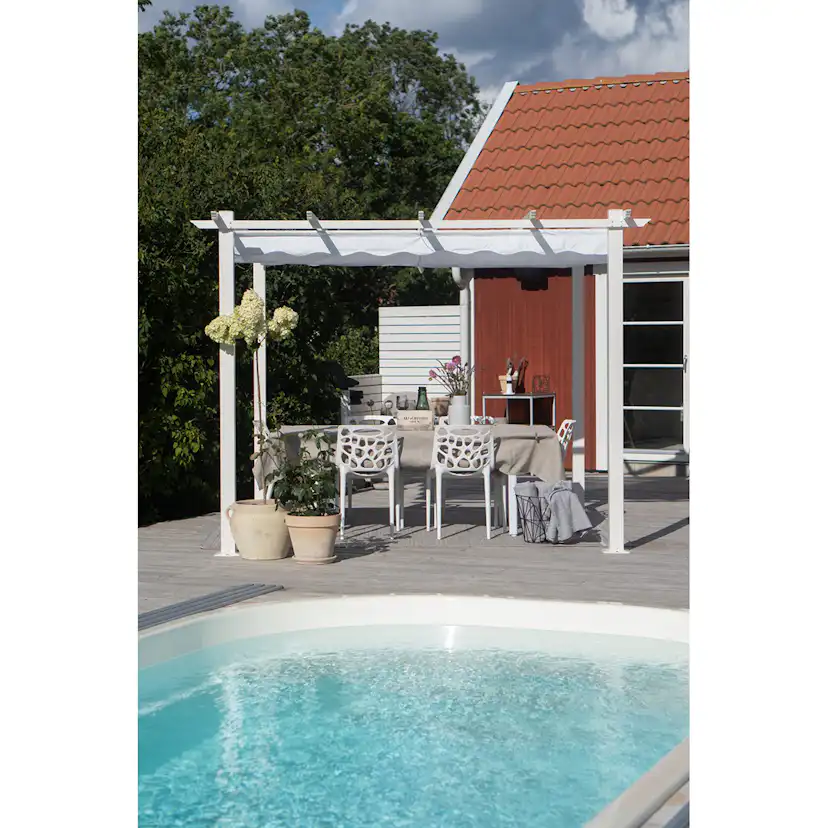 Pergola 3x3 m Vit Vit/Vit