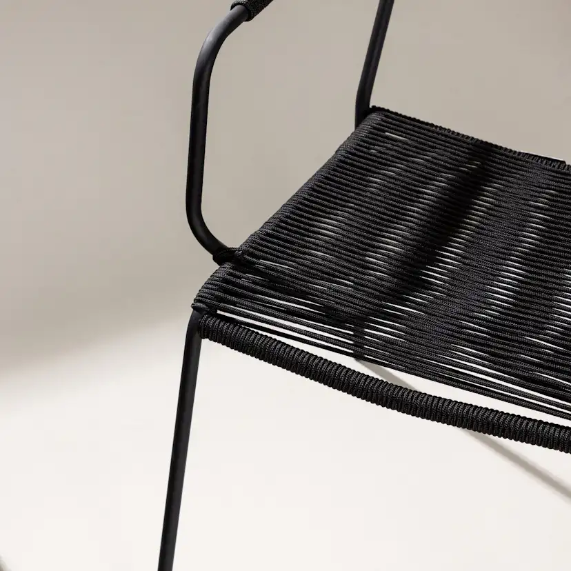 Lindos Armchair - Black Alu / Black Rope Svart