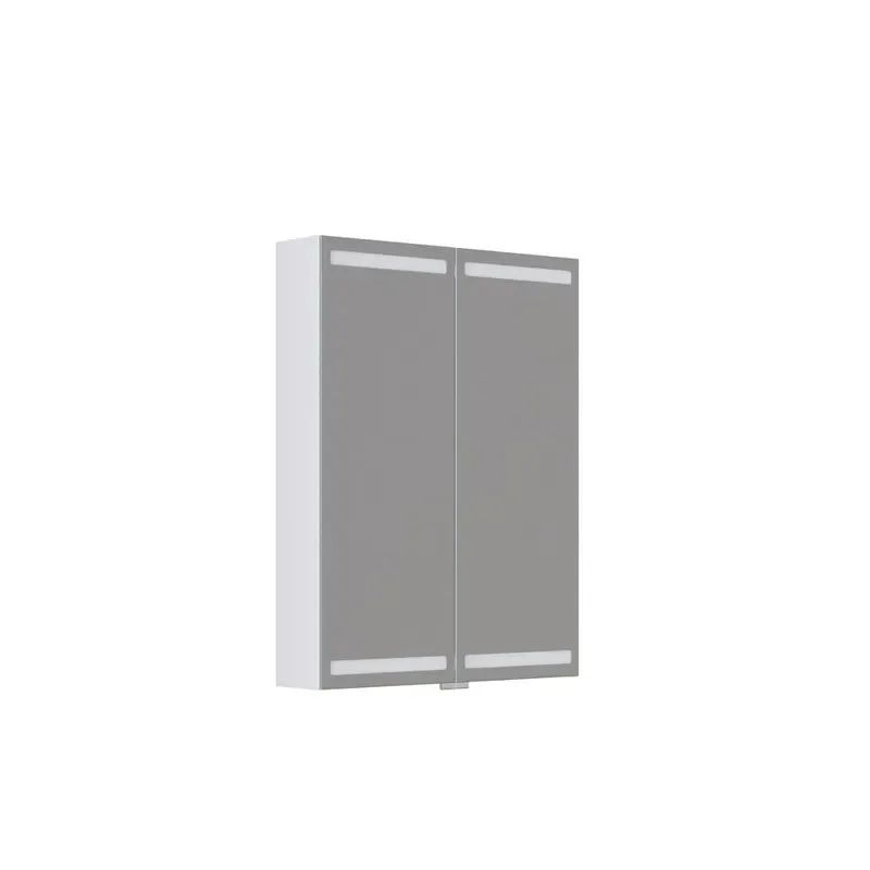Spegelskåp Level 2 luckor 80x60 cm 600x800 mm, Vit Matt Lack