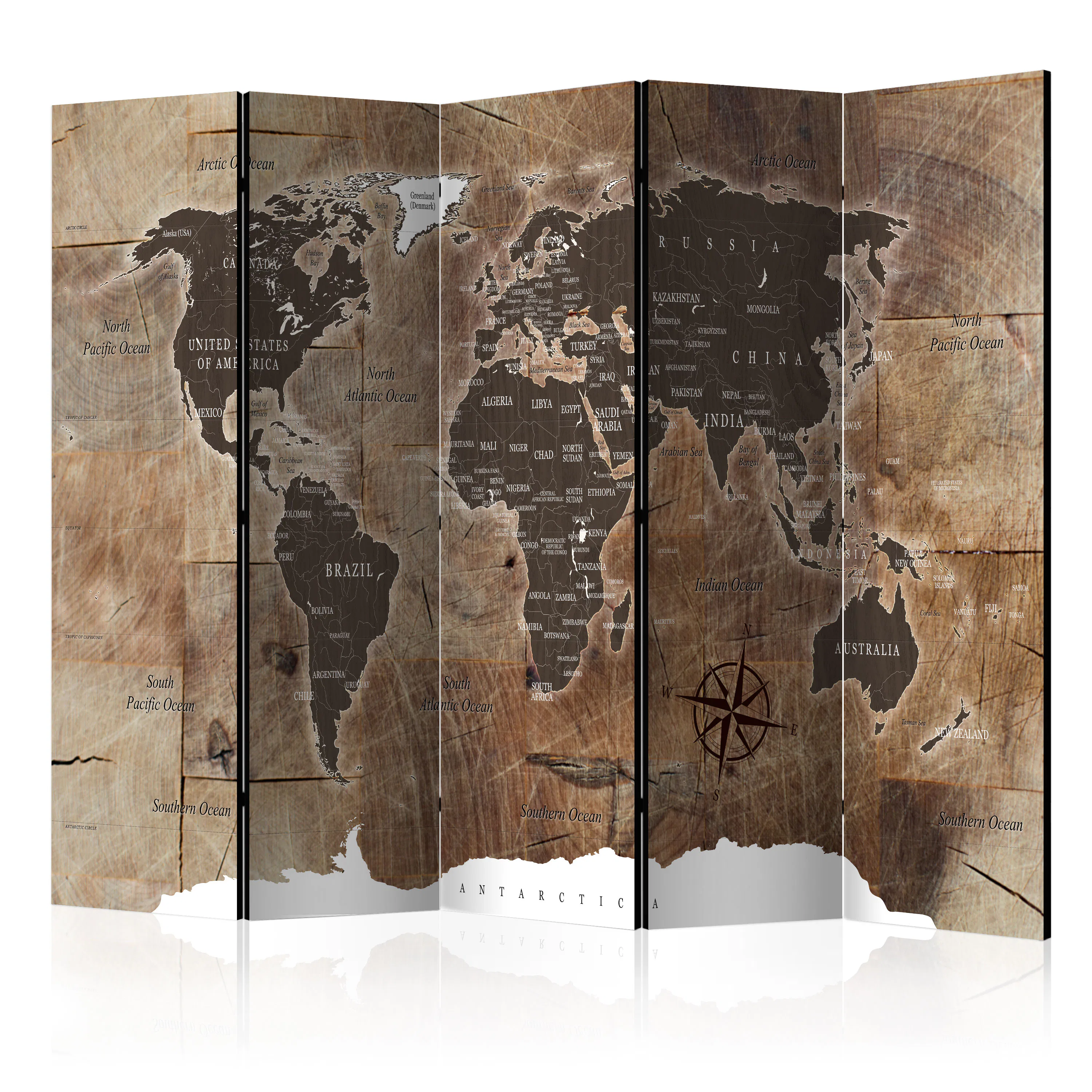 Rumsavdelare Arkiio Map on the Wood 225x172 cm