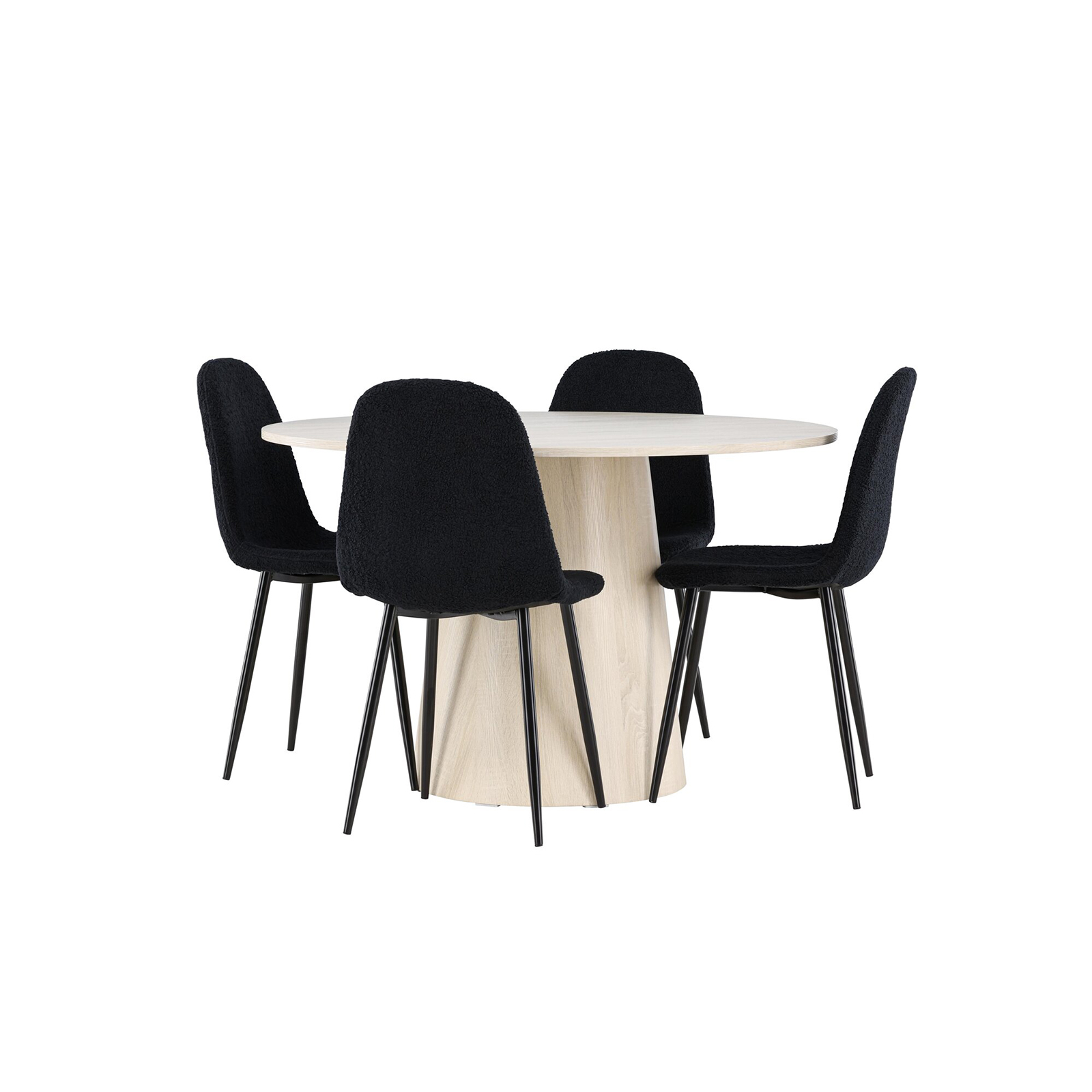 Matgrupp Venture Home Lanzo Ø120 med 4 st Polar Stolar Teddy