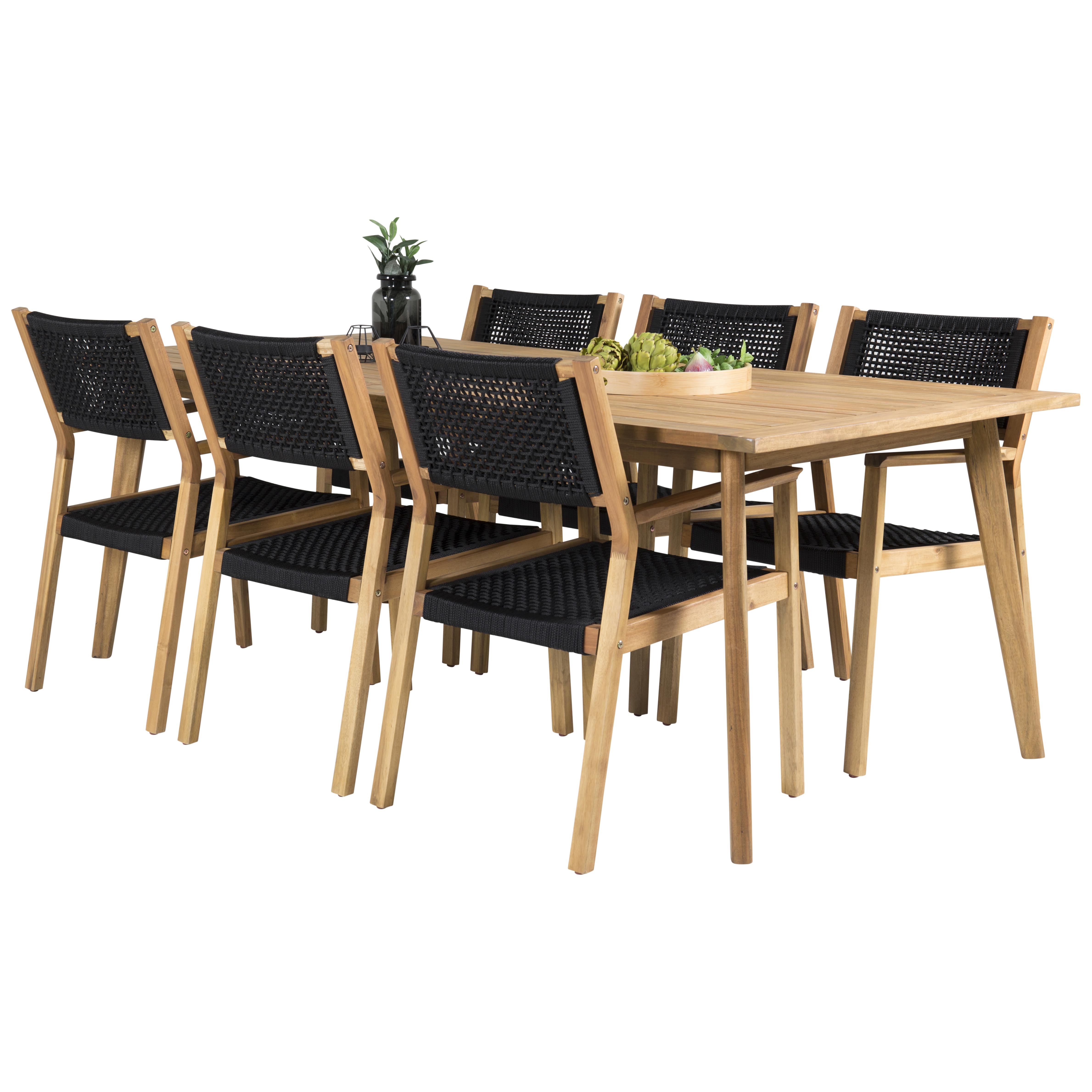 Matgrupp Venture Home Caisa 220 med 6 Lotta Matstolar