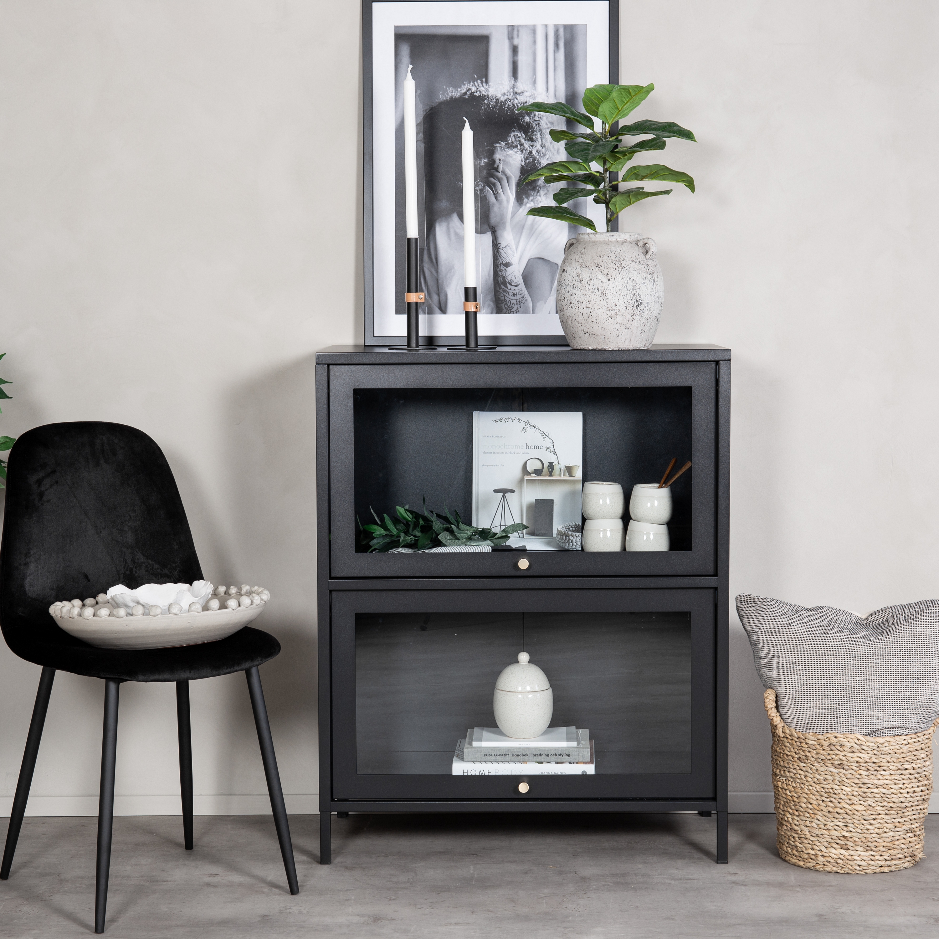 Bakal - Low cabinet - Black Svart