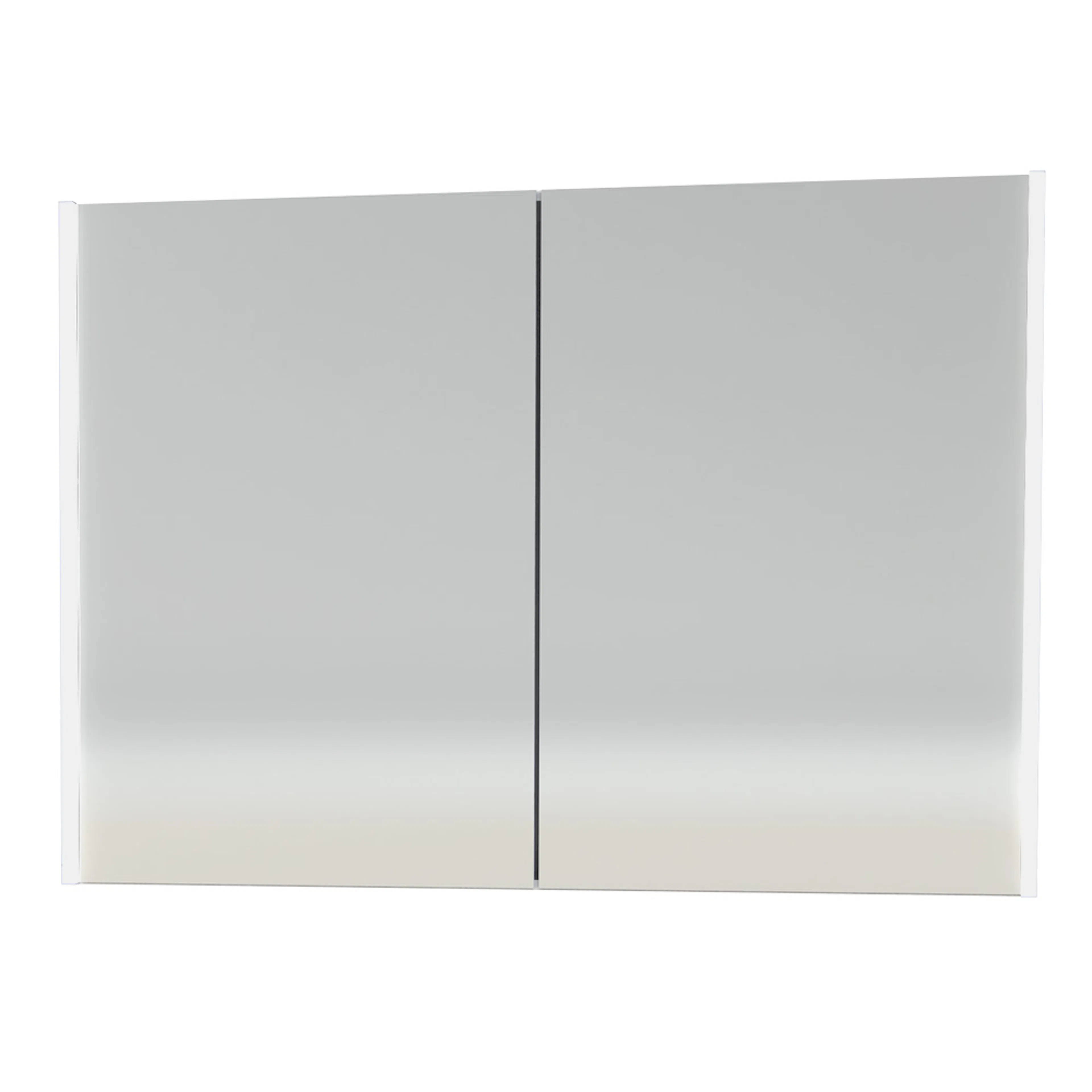 Linear Led badrumsskåp 100 Vit Vit, B: 990 mm, Hänging Två dörrar