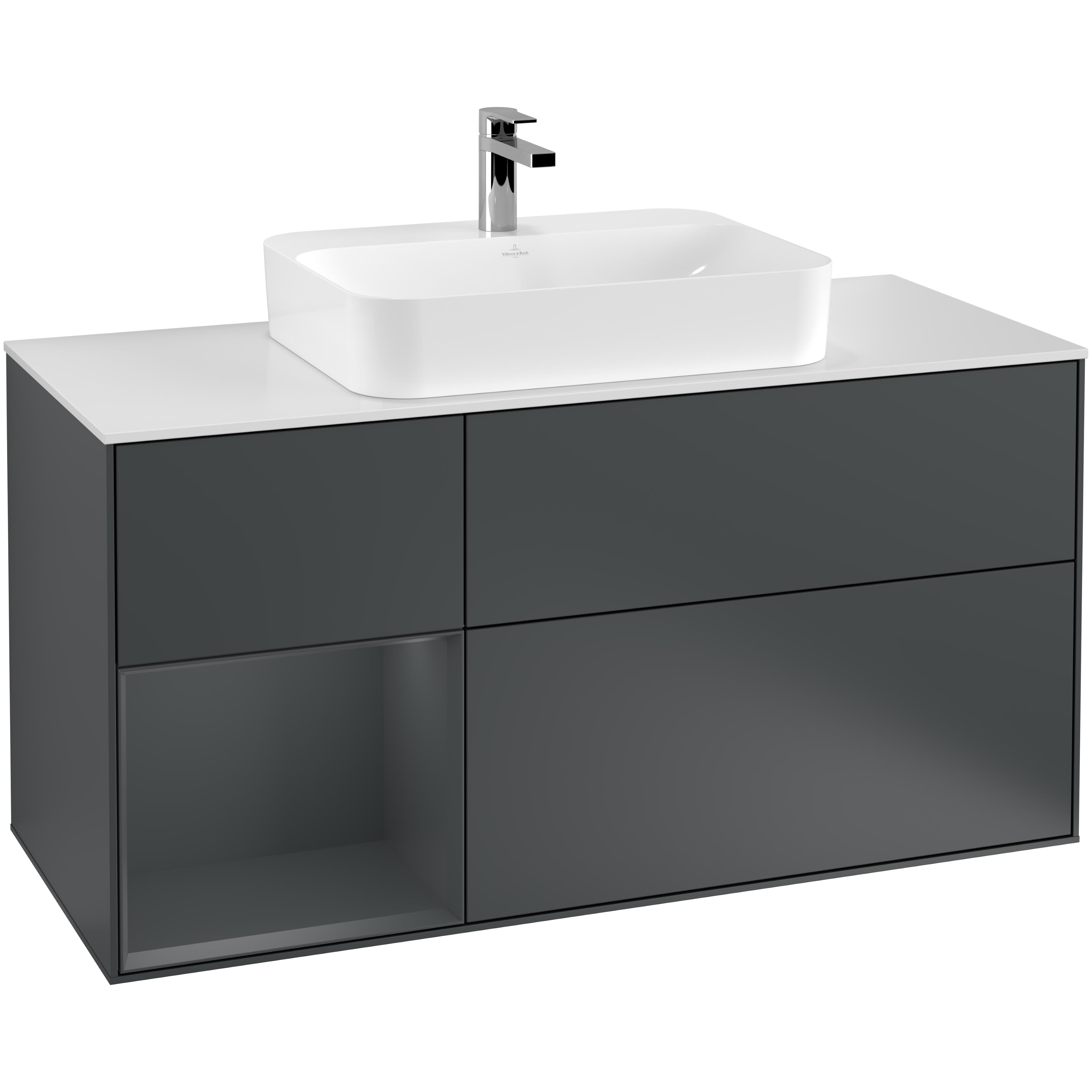Tvättställsskåp Villeroy & Boch Finion med 3 Lådor Hylla och Bänkskiva för Ytmonterat Tvättställ
