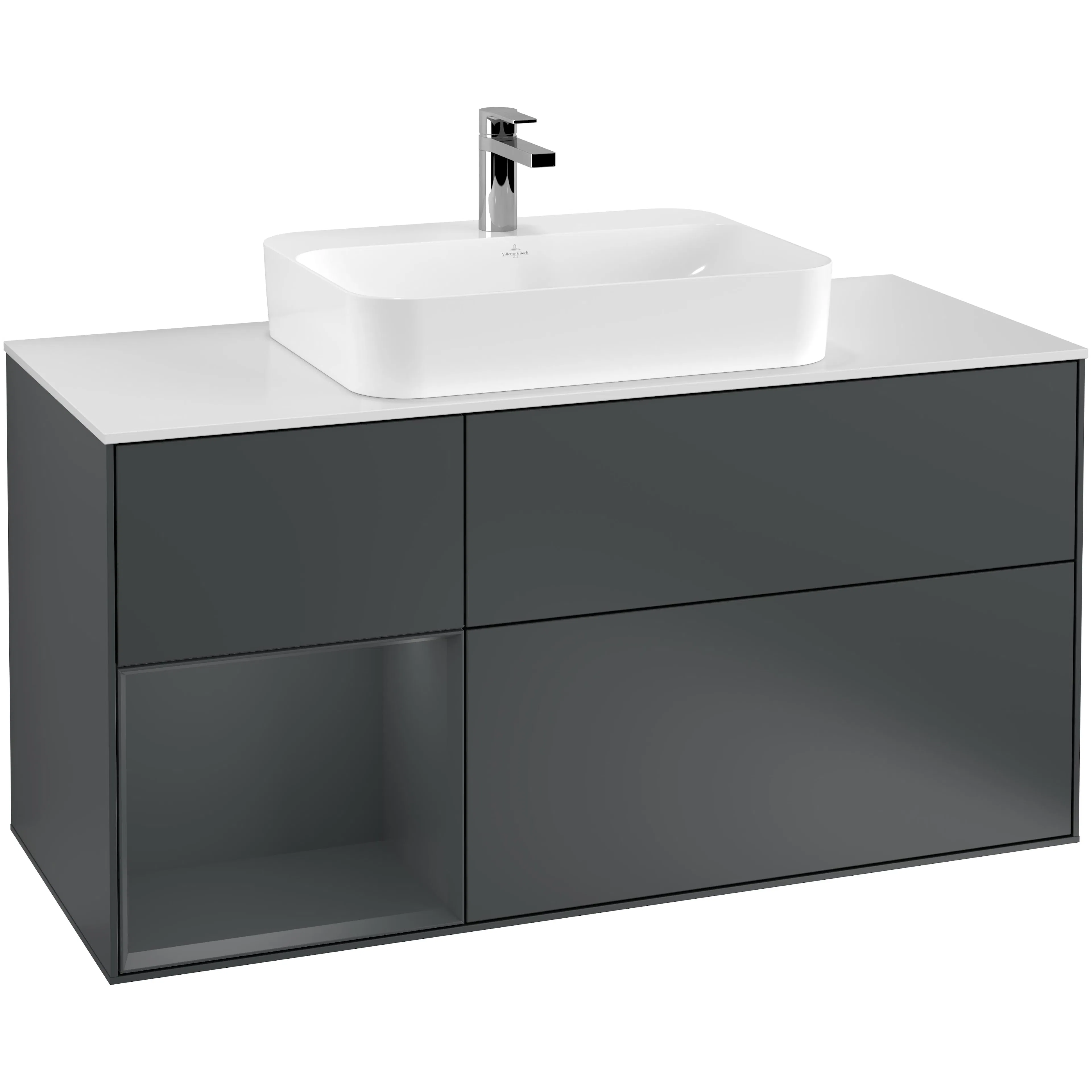 Tvättställsskåp Villeroy & Boch Finion med 3 Lådor Hylla och Bänkskiva för Ytmonterat Tvättställ