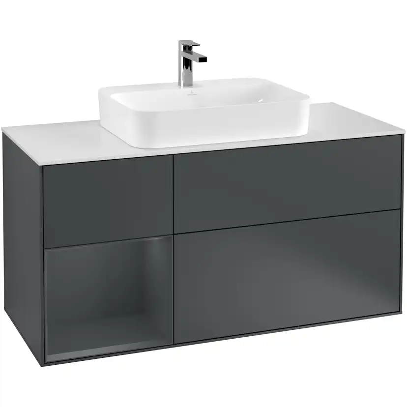 Tvättställsskåp Villeroy & Boch Finion med 3 Lådor Hylla och Bänkskiva för Ytmonterat Tvättställ