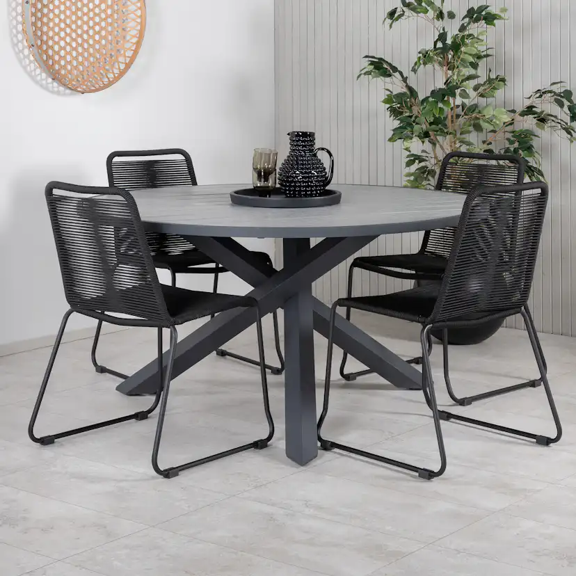 Matgrupp Venture Home Pincy med 4 Leon Stapelbara Matstolar