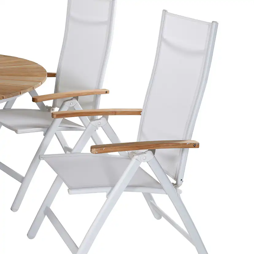 Matgrupp Venture Home Mendi Rund med 6 Pave Stolar