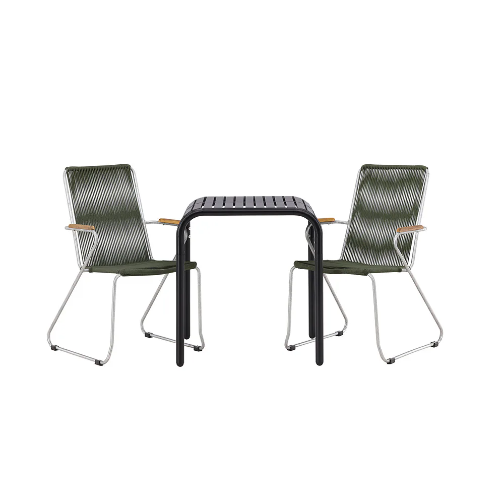 Borneo Cafetable Aluminium - Black / Kvadrat 70*70* +Bois Di Grön/Svart