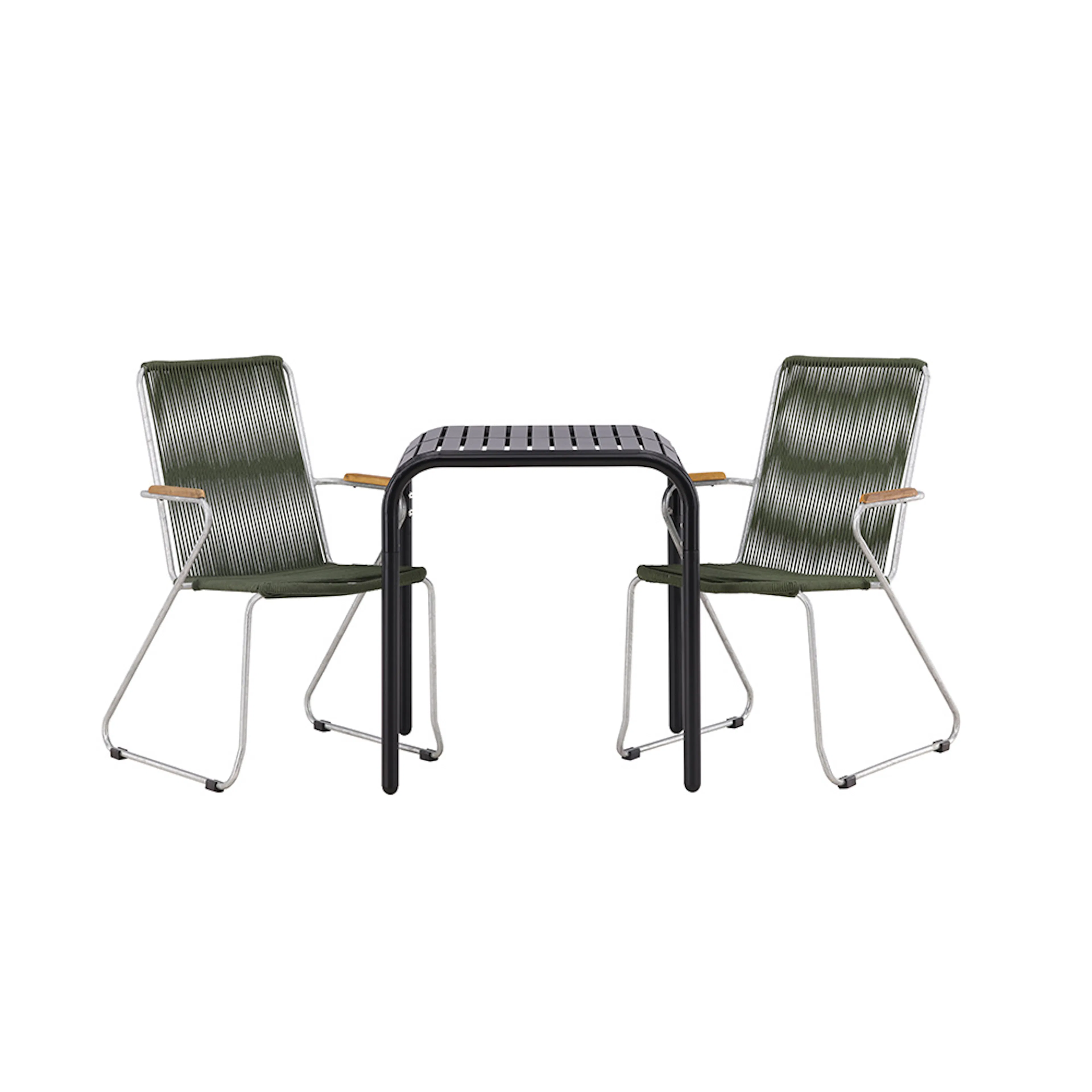 Borneo Cafetable Aluminium - Black / Kvadrat 70*70* +Bois Di Grön/Svart