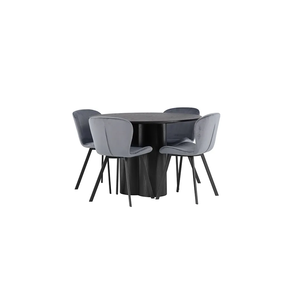 Matgrupp Venture Home Olivia Ø110 cm med 4 st Lilja stolar