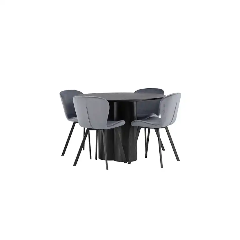 Matgrupp Venture Home Olivia Ø110 cm med 4 st Lilja stolar