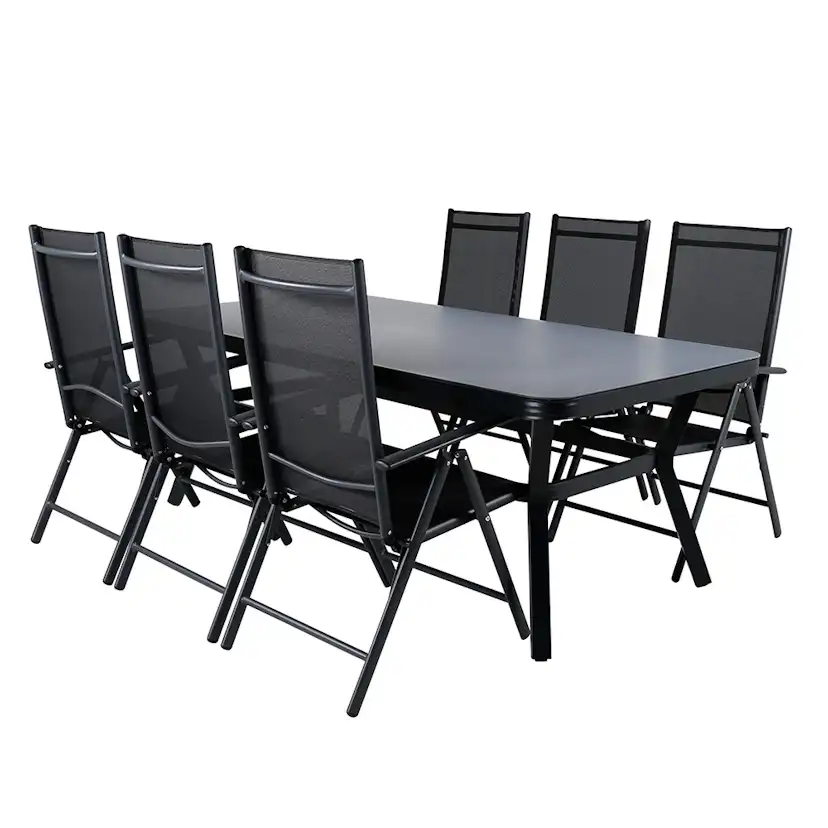 Matgrupp Venture Home Vyn med 6 Bend Matstolar