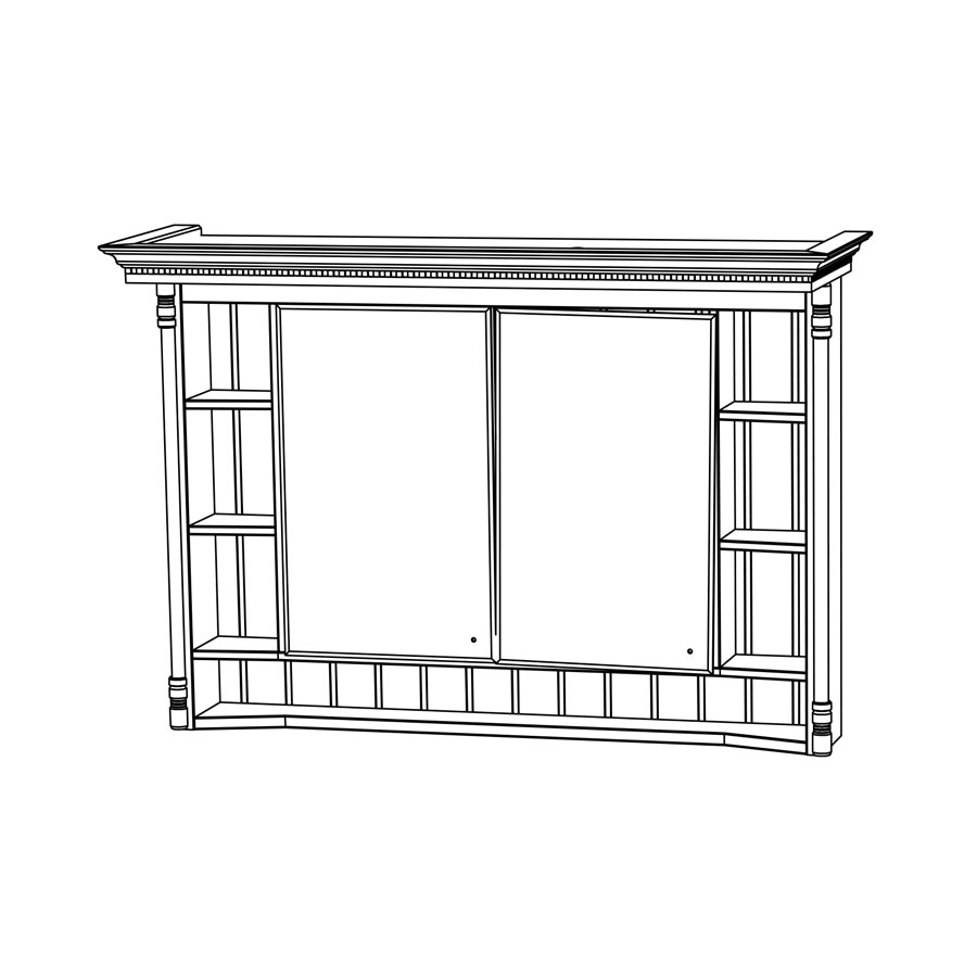 VALHALL Spegelskåp 120 Vit Vit, 1270 mm