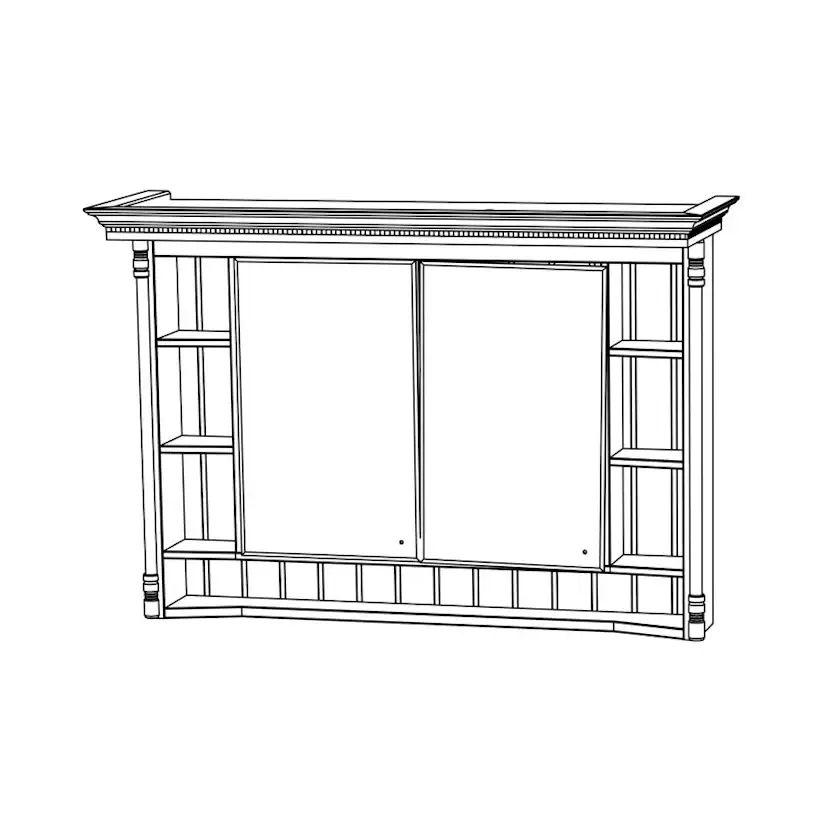 VALHALL Spegelskåp 120 Vit Vit, 1270 mm