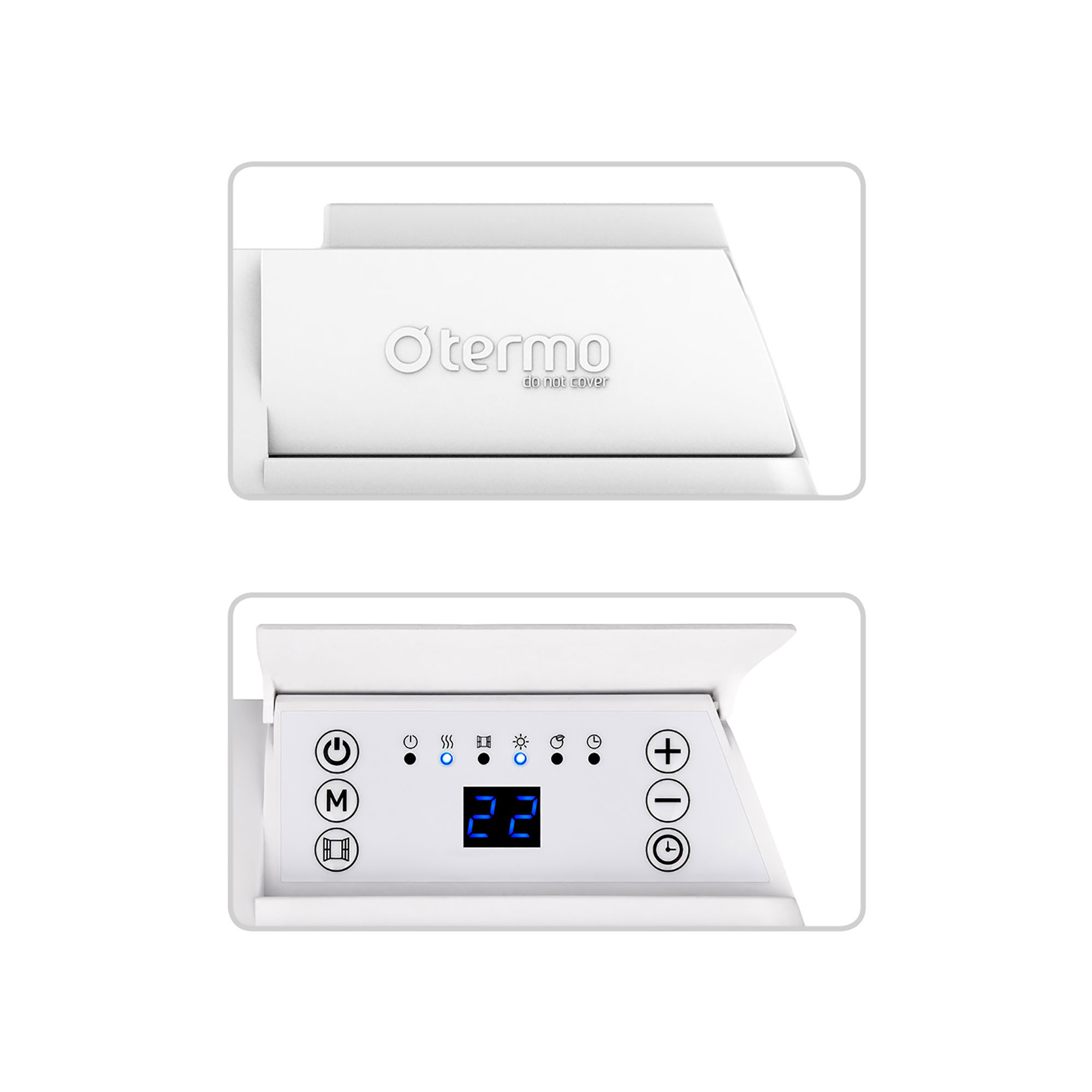Element Termo STEEL 1500W - Vit Plåtfront 1500W, 630x440 mm